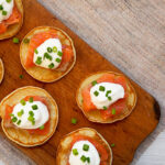 Buttermilk Blini with Smoked Salmon, Cheese and Chives