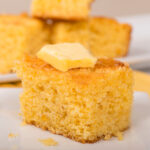 Yellow corn bread with butter